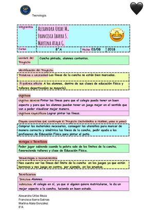 F T Cancha Pintada, Alumnos Contentos