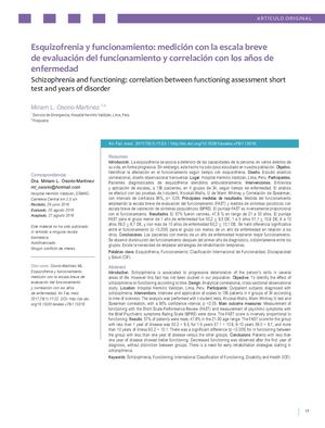 Esquizofrenia Y Funcionamiento