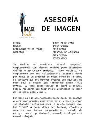 Informe Asesor Ã­a De Imagen Jorge Segura