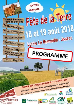 Programme Fête de la terre 2018 - Charente-Maritime