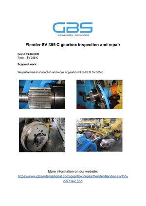 Flender SV 355 C Gearbox Inspection And Repair