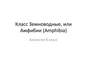 Био 8 Урок 20. Класс Земноводные, или Амфибии (Amphibia)