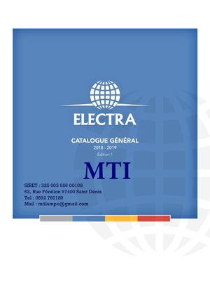 Catalogue Electra Mti