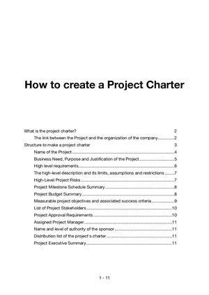 How to make a Project Charter