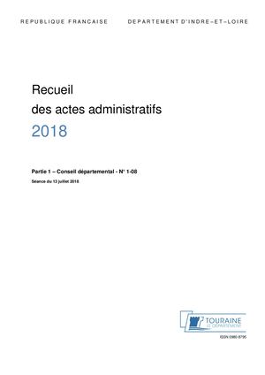 Recueil 1 08 Juillet 2018