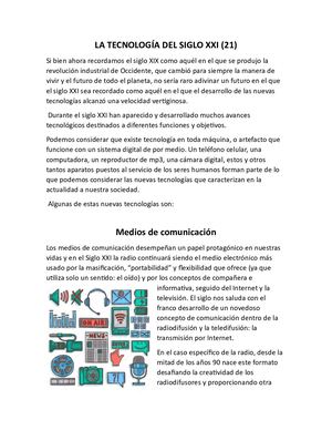La Tecnología Del Siglo Xxi