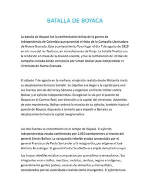 Batalla De Boyaca