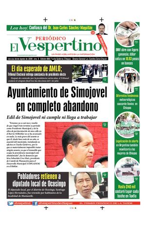 Periodico El Vespertino No 890