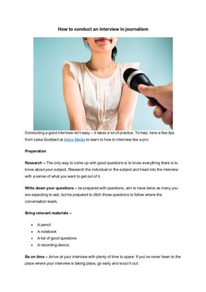 How To Conduct An Interview In Journalism