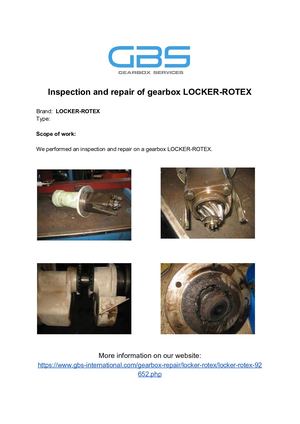 Inspection And Repair Of Gearbox LOCKER ROTEX