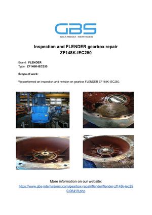 Inspection And FLENDER Gearbox Repair ZF148K IEC250