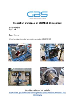 264. Inspection And Repair On SIEMENS 355 Gearbox