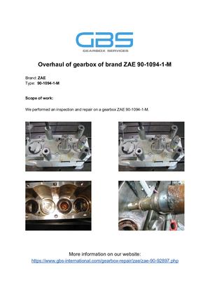Overhaul Of Gearbox Of Brand ZAE 90 1094 1 M