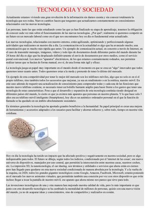 Tecnologia Y Sociedad