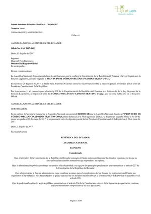 Código Orgánico Administrativo Coa