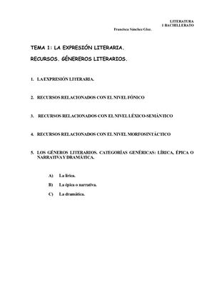 Generos Y Recursos Literarios