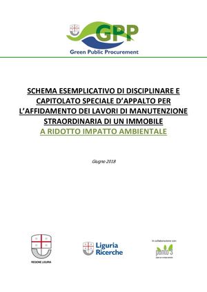Schema esemplificativo di un disciplinare conforme ai CAM Edilizia