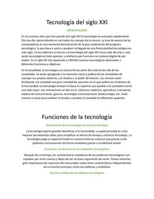 Tecnología Del Siglo Xxi
