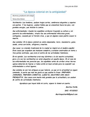 La éPoca Colonial En La Antigüedad