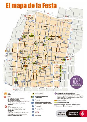 Mapa Carrers Festa Major Gràcia 2018