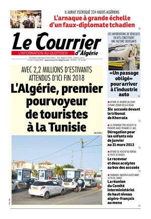 Le Courrier D'algérie Du Lundi 13 Août 2018