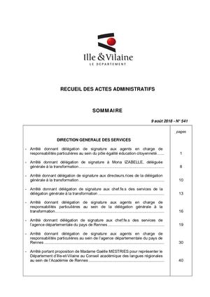 Raa N° 541 Cp16juillet Et Arretes