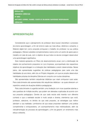 Material Digital: Odisseia - Ciências 5º ano