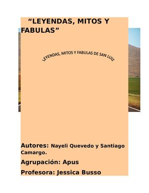 Leyendas, mitos y fabulas de San Luis