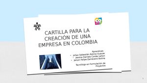 Cartilla para la creación y constitución de una Empresa en Colombia