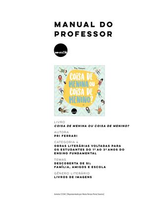 Manual Do Professor Coisa De Menina Ou Coisa De Menino?