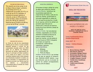 Triptico De Aycha Inca Imprimir Listo