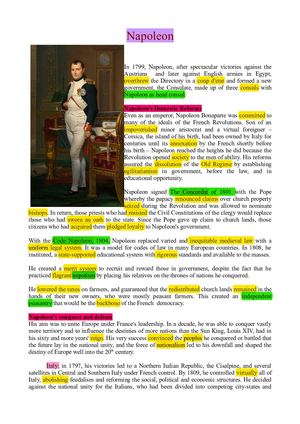 History Notes Napoleon