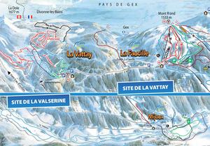 Plan des pistes Vattay-Valserine