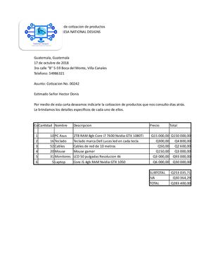 Carta de Cotización