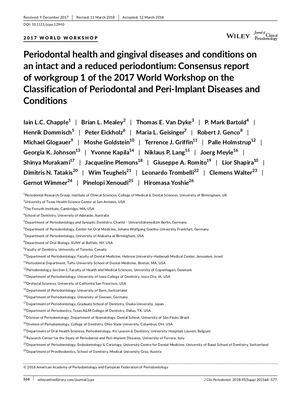 2 Chapple Consenssus R Periodontal Health And Gingival Diseases And Conditions On An Intact And A Reduced Periodontium