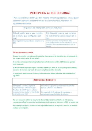 INSCRIPCION AL RUC PERSONAS Cuevas