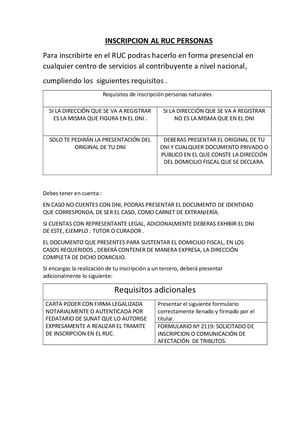 INSCRIPCION AL RUC PERSONAS