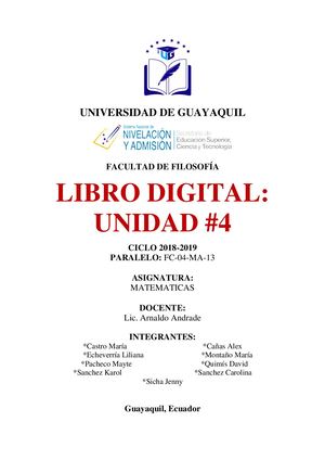 LIBRO DIGITAL Unidad #4 Ecuaciones e Inecuaciones