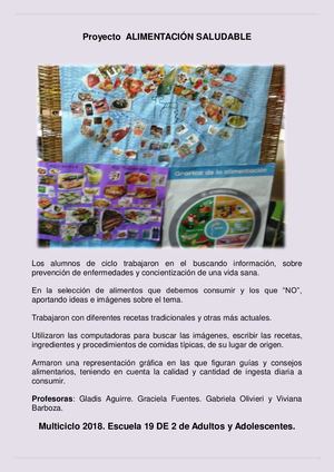 Proyecto Alimentación saludable