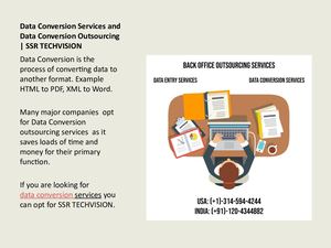 Low-Cost Data Conversion Services and Data Conversion Outsourcing – SSR TECHVISION
