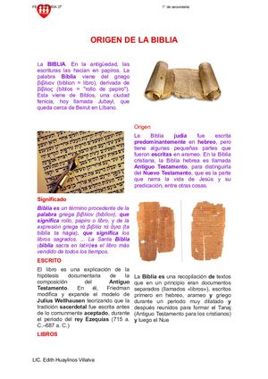 Origen De La Biblia