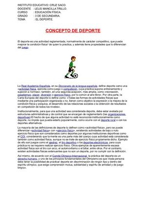 Concepto De Deporteconcepto De Deporte
