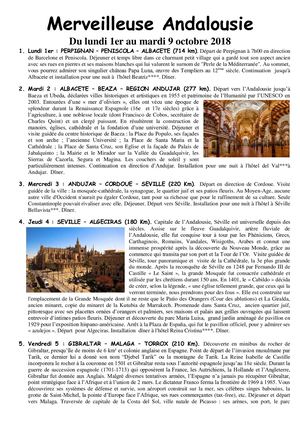 Programme 9 Jours Andalousie 2018