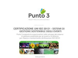 Eventi Sostenibili ISO 20121 [Punto 3 Srl]