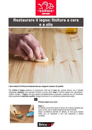Calaméo restaurare il legno Restaurare il legno