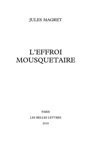 Extrait : Jules Magret - L'Effroi Mousquetaire