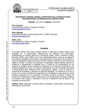 Seguridad E Higiene Laboral