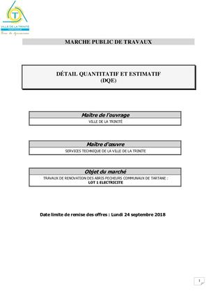 DQE Lot 1 ELECTRICITE