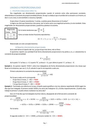 3º ESO Acad Unidad 6 Proporcionalidad