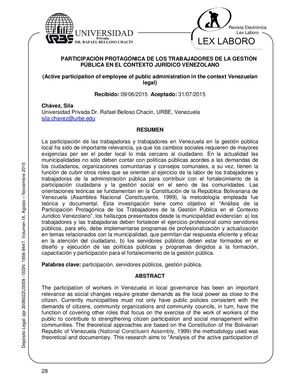 Participación Protagónica De Los Trabajadores De La Gestión